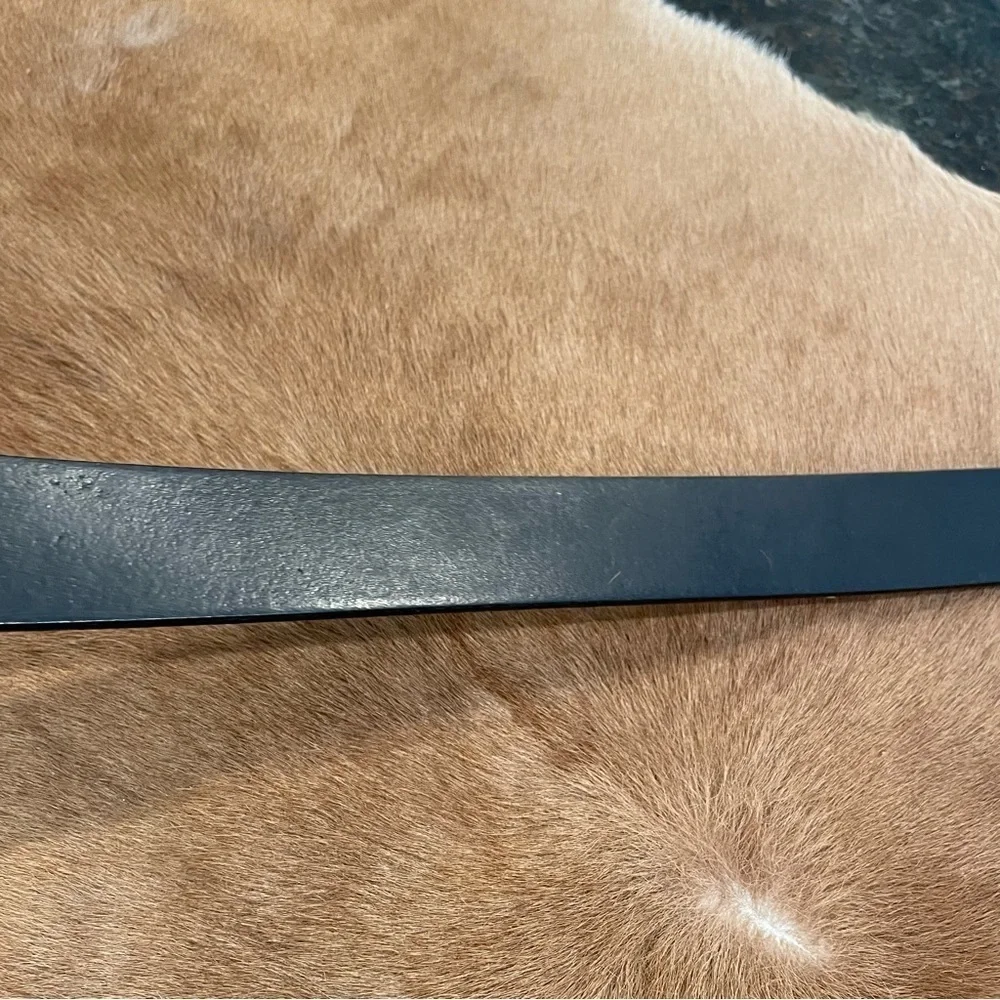 Genuine Leather Black Belt W/Silver Buckle Size 42
